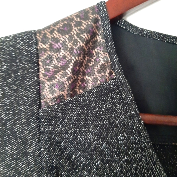 Shimmery Sparkling Sexy Zip Up Black Dress - Picture 4 of 7